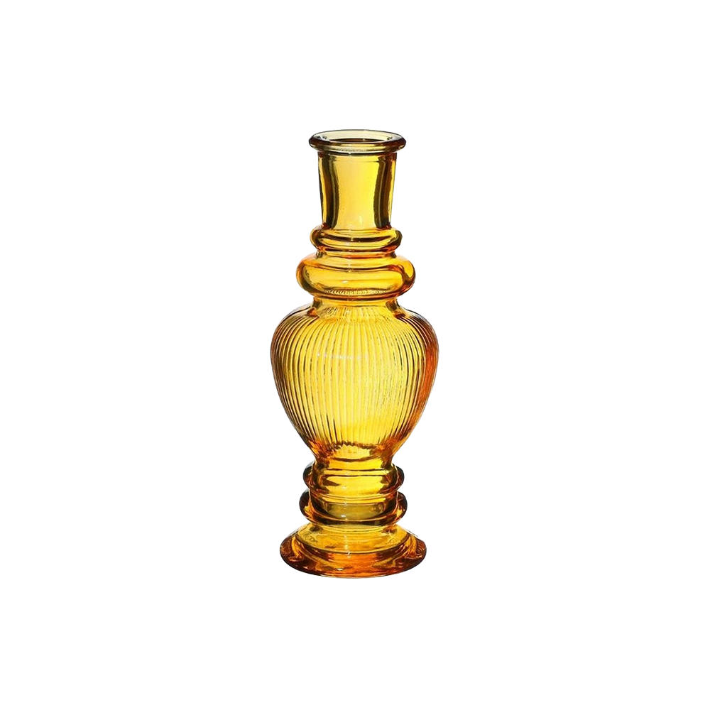 52. Glazen kaarsenhouder amber